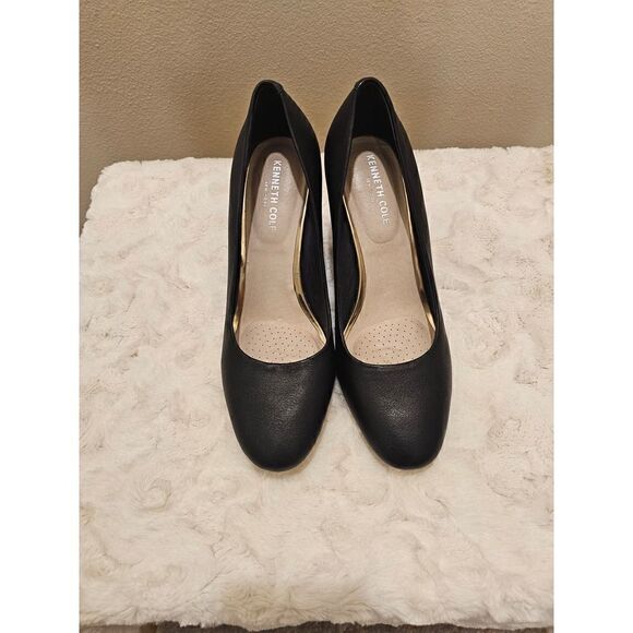 Kenneth Cole Merrick Black Leather Wedge Size 8.5 - Picture 3 of 10